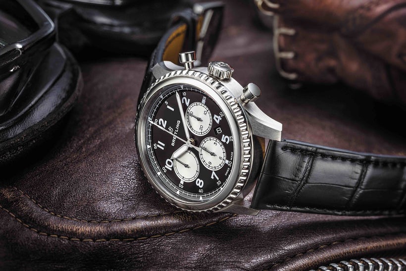 Breitling watch with leather strap