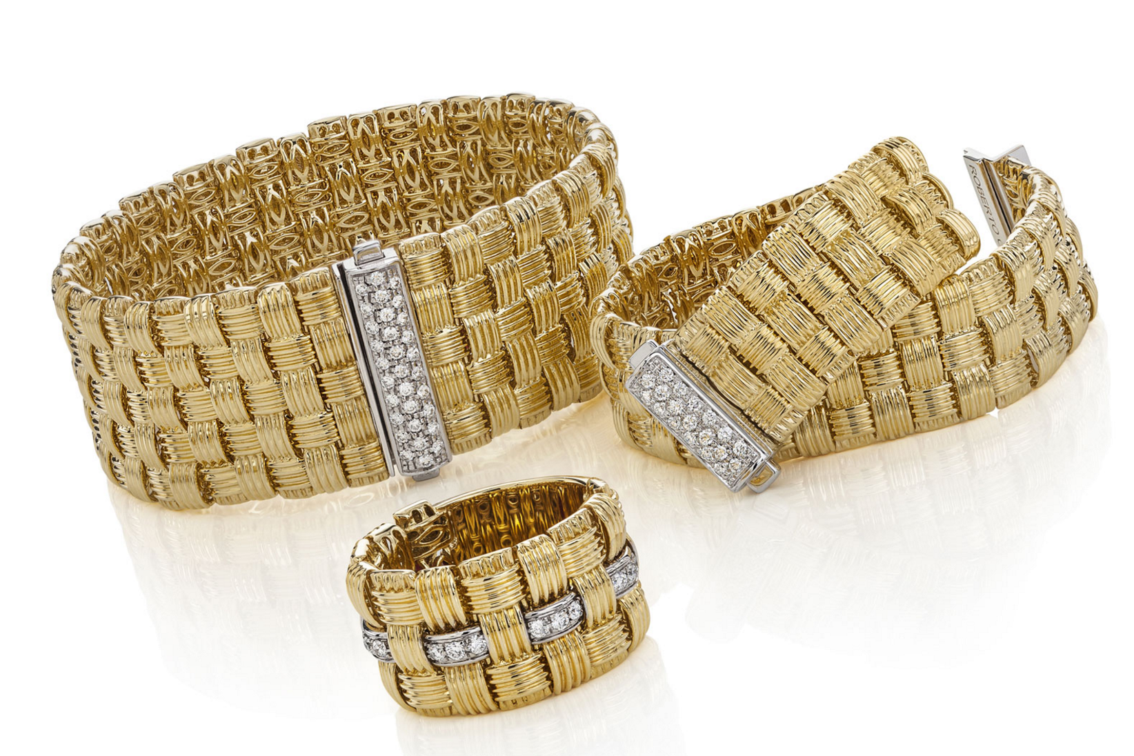 Roberto Coin Appassionata gold and diamond bracelets and rings
