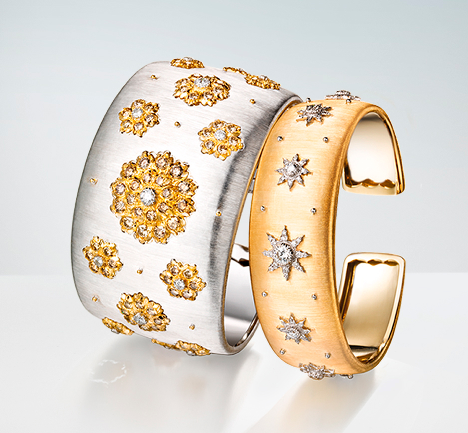 Buccellati Dream Cuff Bracelets with diamonds