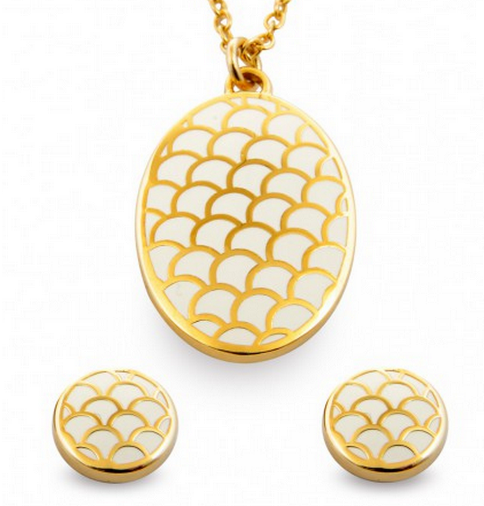 Halcyon Days Earring and Necklace Set in Salamander print